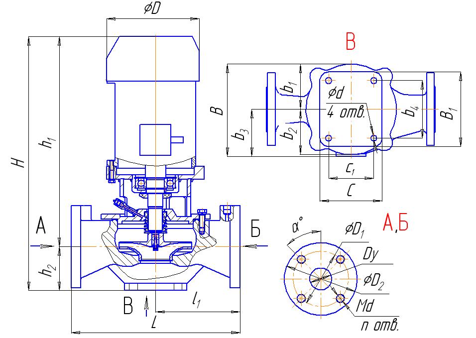 Габаритные размеры насоса