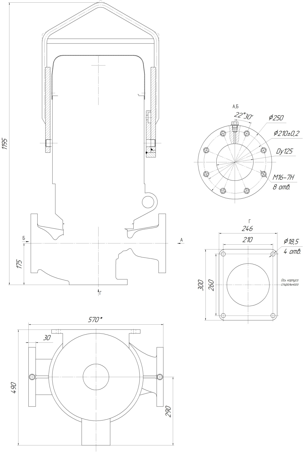 Габаритные размеры насоса