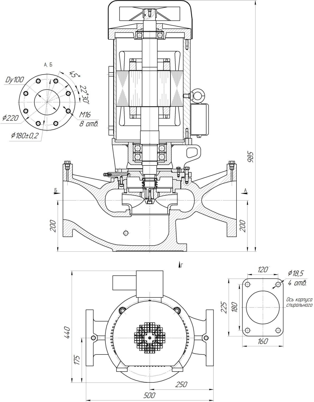 Габаритные размеры насоса