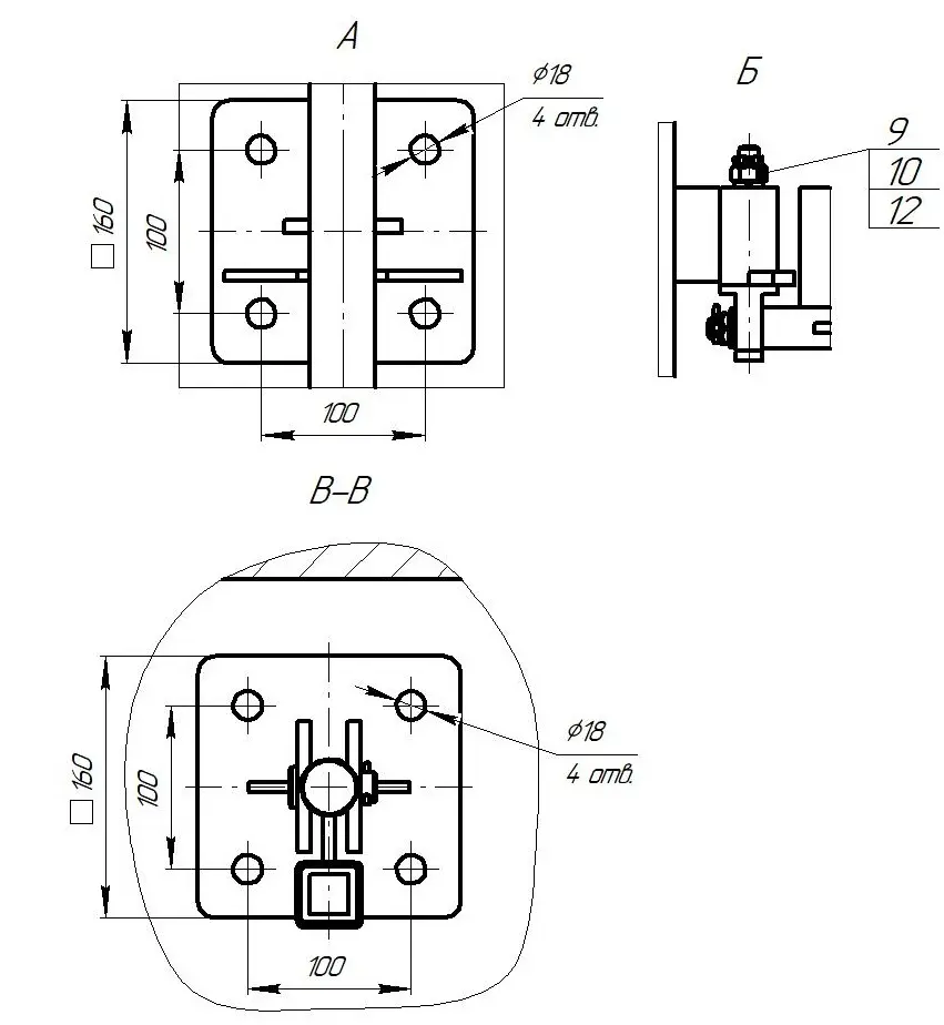 Общий вид и габариты мешалки серии Иртыш ПМ2 215-0,75/8-116 с опускным устройством