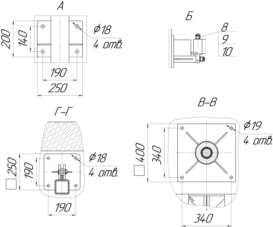Общий вид и габариты электромешалки Иртыш Общий вид и габариты электромешалки