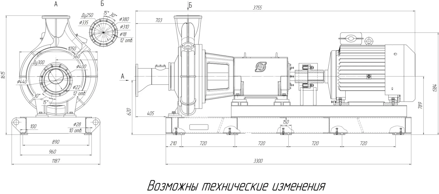 Габаритные размеры насоса