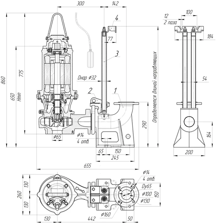 Габаритные размеры насоса