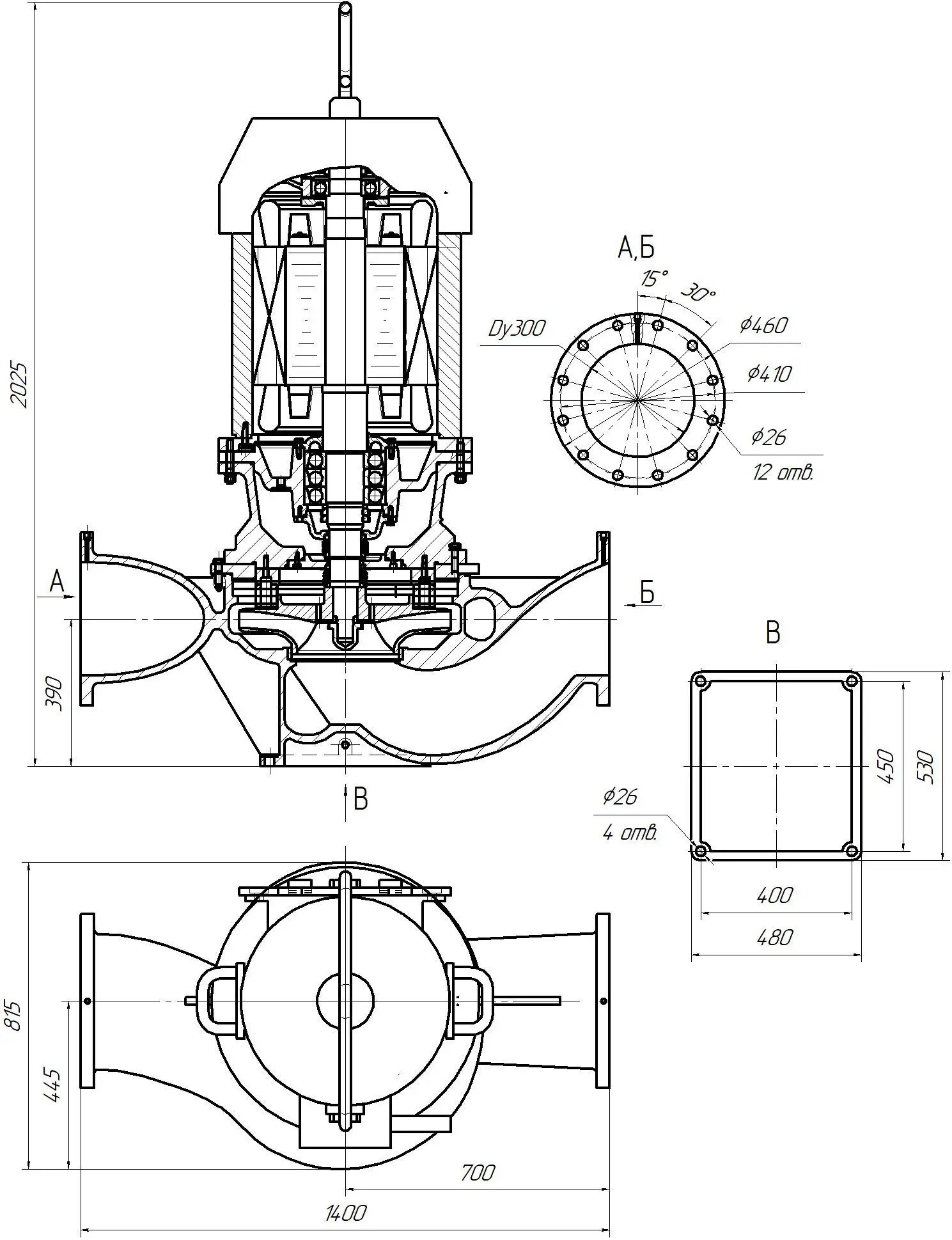 Габаритные размеры насоса