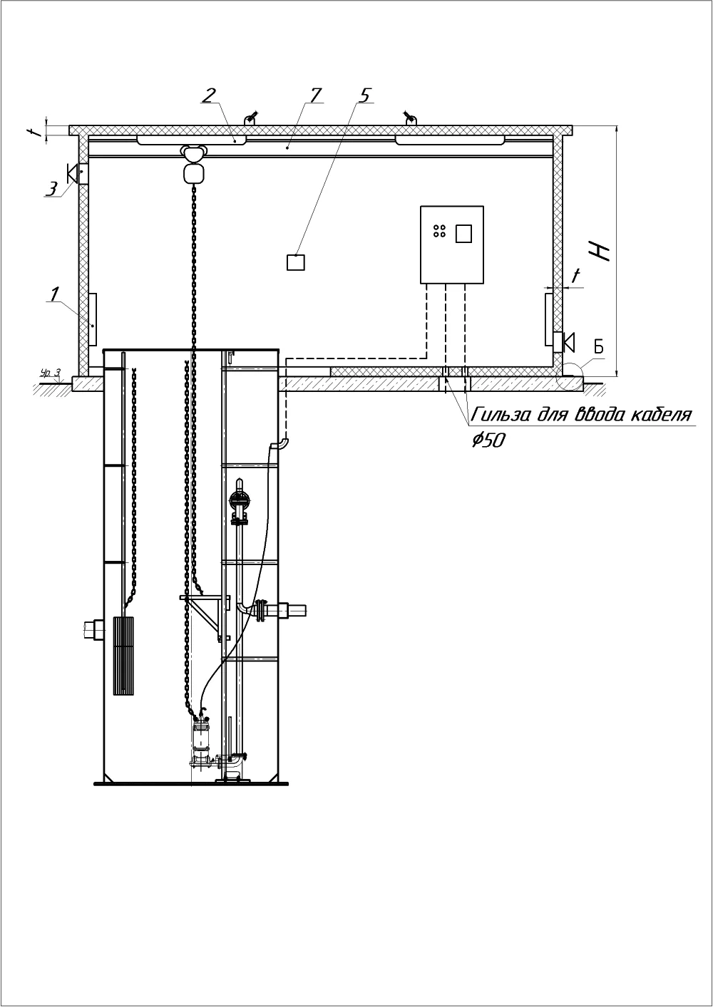 Подробная схема-2 павильона для КНС