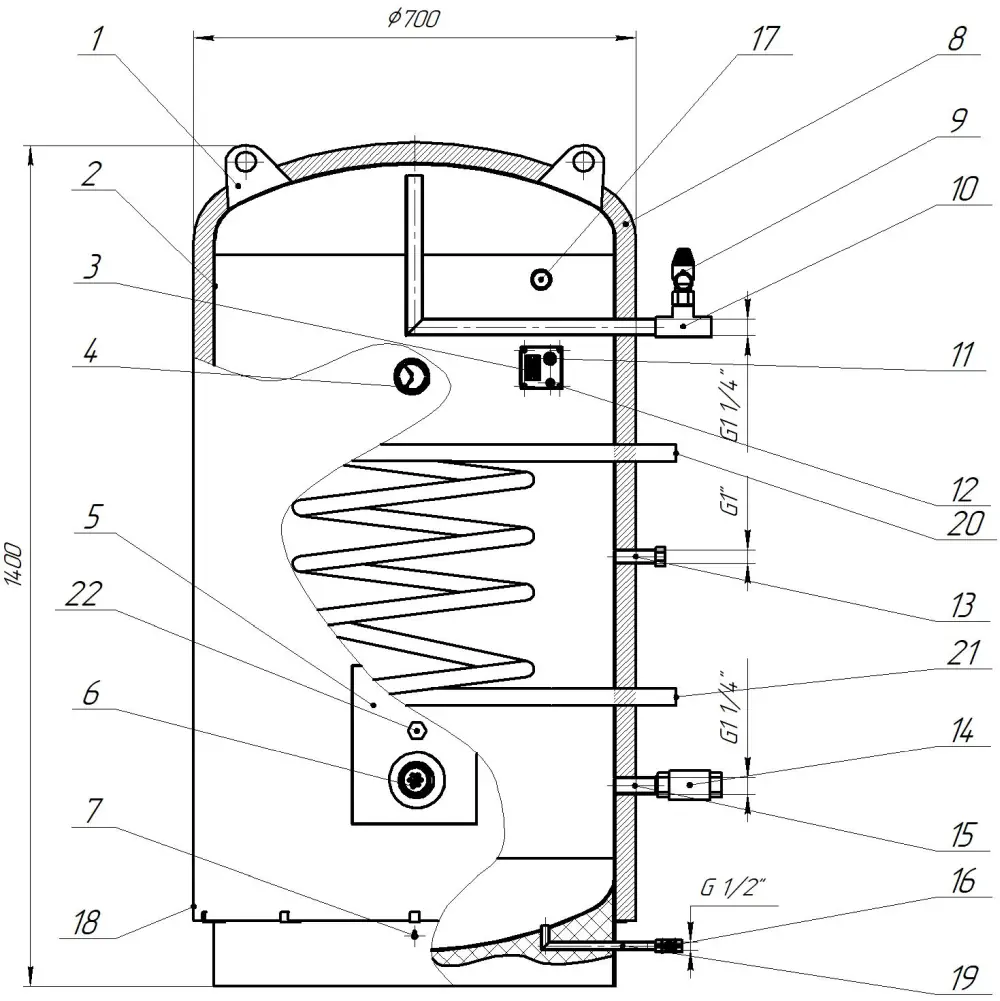 Водонагреватель комбинированный ВЭТ-300/E6/W44