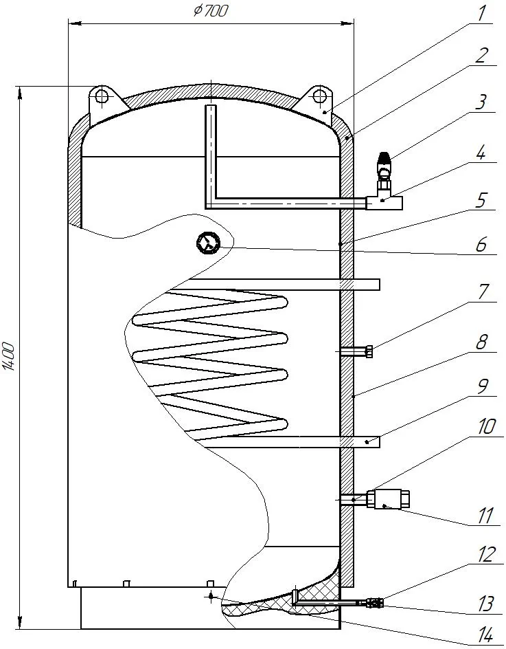Водонагреватель косвенного нагрева ВЭТ-300/W22